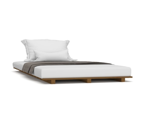 Estructura de cama madera maciza pino marrón miel 100x200 cm