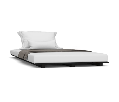 Estructura de cama madera maciza de pino negro 100x200 cm