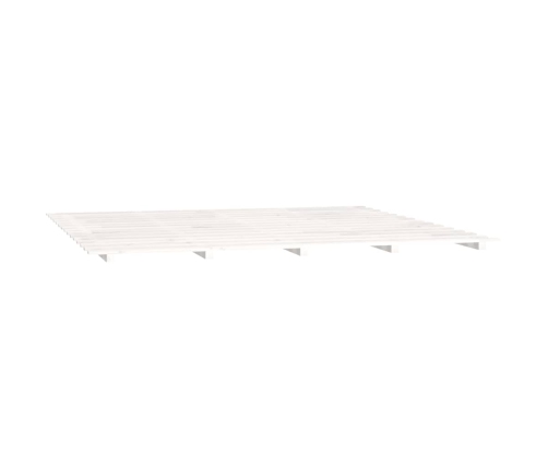 Estructura de cama de madera maciza de pino blanco 200x200 cm