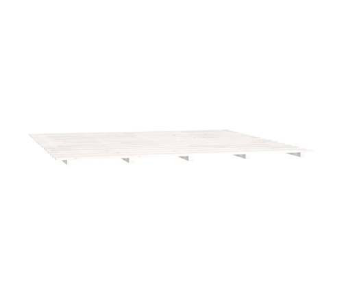 Estructura de cama de madera maciza de pino blanco 160x200 cm