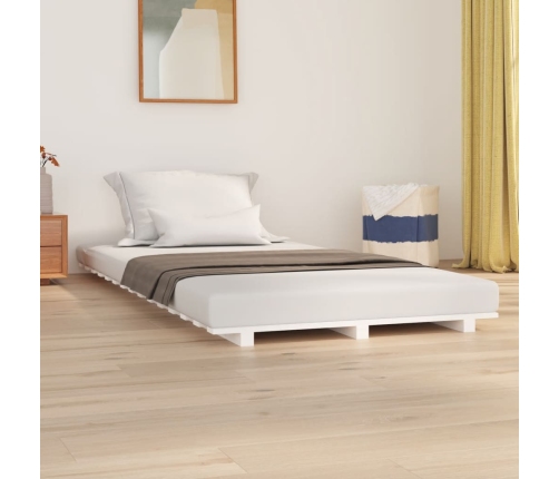 Estructura de cama madera maciza de pino blanco 75x190 cm