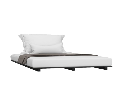 Estructura de cama de madera maciza de pino negro 140x190 cm