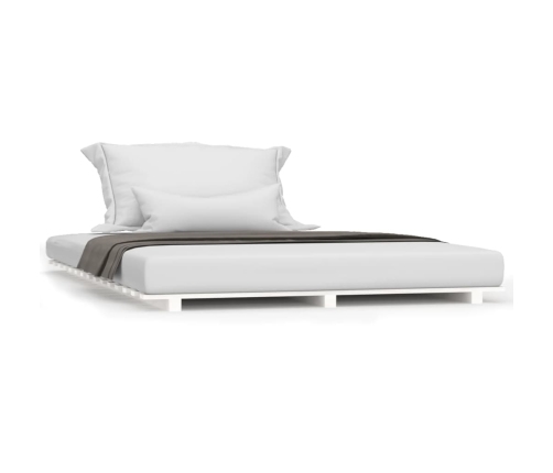 Estructura de cama madera maciza de pino blanco 135x190 cm