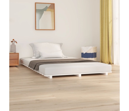 Estructura de cama madera maciza de pino blanco 135x190 cm