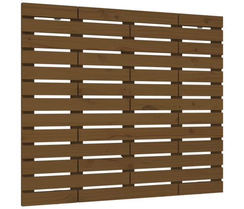 Cabecero cama pared madera maciza pino marrón miel 106x3x91,5cm