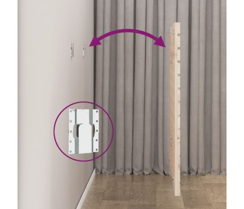 Cabecero de cama de pared madera maciza de pino 206x3x91,5 cm
