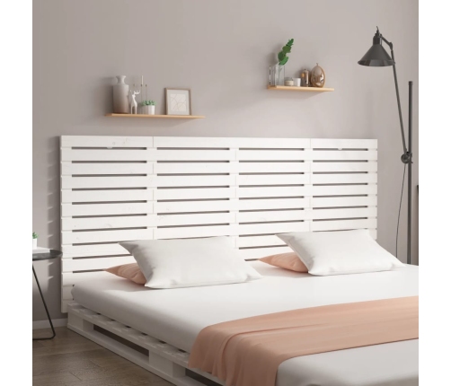 Cabecero cama de pared madera maciza pino blanco 206x3x91,5 cm