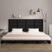 Cabecero cama de pared madera maciza pino negro 206x3x91,5 cm