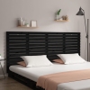 Cabecero cama de pared madera maciza pino negro 206x3x91,5 cm