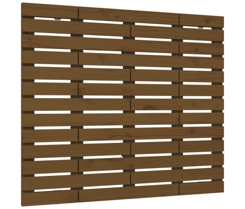 Cabecero cama pared madera maciza pino marrón miel 126x3x91,5cm