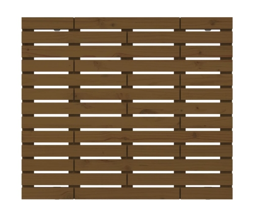 Cabecero cama pared madera maciza pino marrón miel 126x3x91,5cm