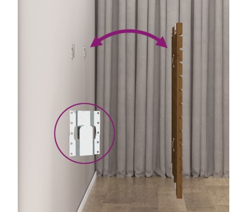 Cabecero cama pared madera maciza pino marrón miel 126x3x91,5cm