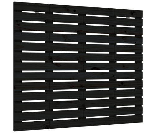 Cabecero de cama de pared madera maciza pino negro 146x3x91,5cm