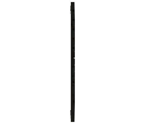 Cabecero de cama de pared madera maciza pino negro 146x3x91,5cm