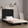 Cabecero de cama de pared madera maciza pino negro 146x3x91,5cm