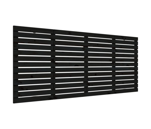 Cabecero de cama de pared madera maciza pino negro 166x3x91,5cm