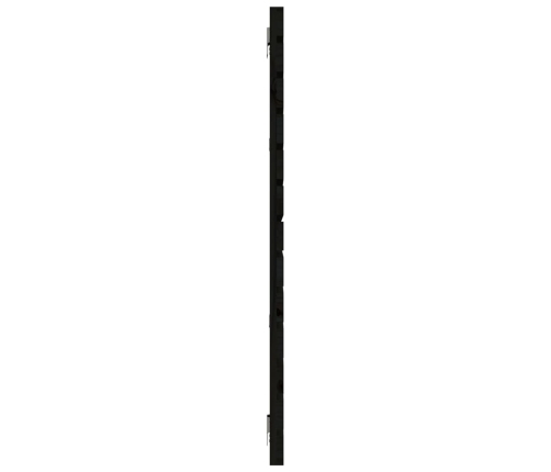 Cabecero de cama de pared madera maciza pino negro 186x3x91,5cm