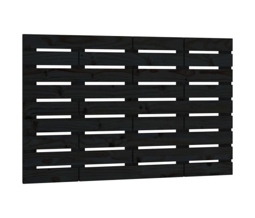 Cabecero de cama de pared madera maciza pino negro 106x3x63 cm