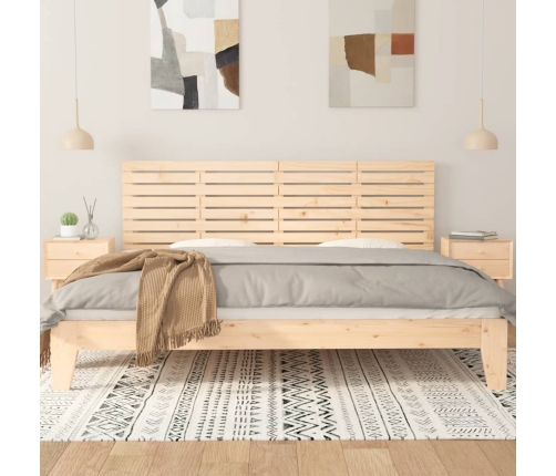 Cabecero de cama de pared madera maciza de pino 206x3x63 cm