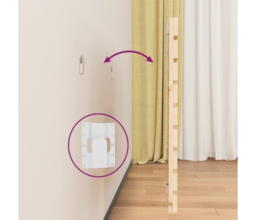 Cabecero de cama de pared madera maciza de pino 206x3x63 cm