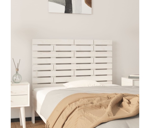 vidaXL Cabecero de cama de pared madera maciza pino blanco 96x3x63 cm