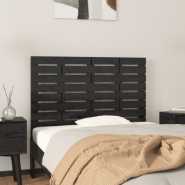 Cabecero de cama de pared madera maciza pino negro 96x3x63 cm