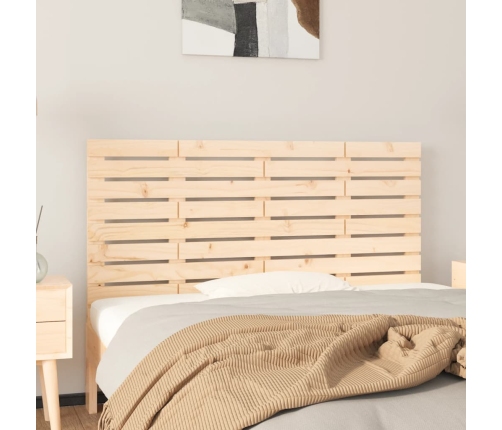 Cabecero de cama de pared madera maciza de pino 126x3x63 cm