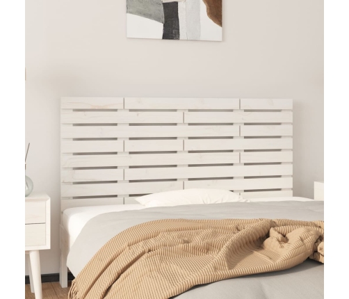 Cabecero de cama de pared madera maciza pino blanco 126x3x63 cm