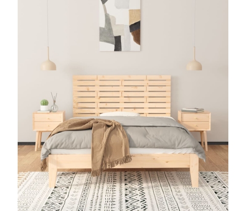 Cabecero de cama de pared madera maciza de pino 146x3x63 cm