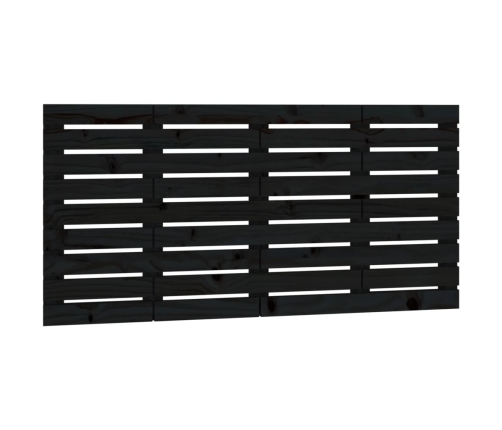 Cabecero de cama de pared madera maciza pino negro 146x3x63 cm