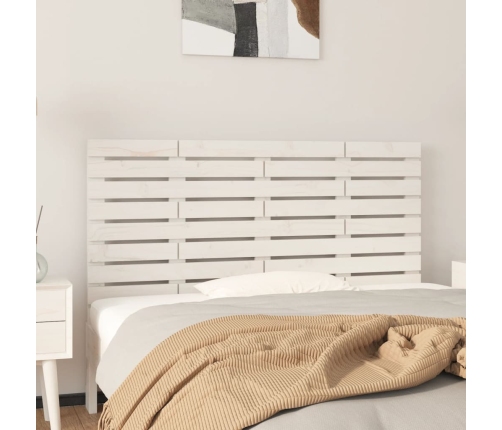 vidaXL Cabecero de cama de pared madera maciza pino blanco 156x3x63 cm