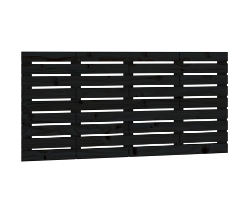 Cabecero de cama de pared madera maciza pino negro 156x3x63 cm