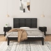 Cabecero de cama de pared madera maciza pino negro 156x3x63 cm