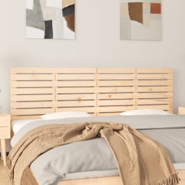 Cabecero de cama de pared madera maciza de pino 166x3x63 cm