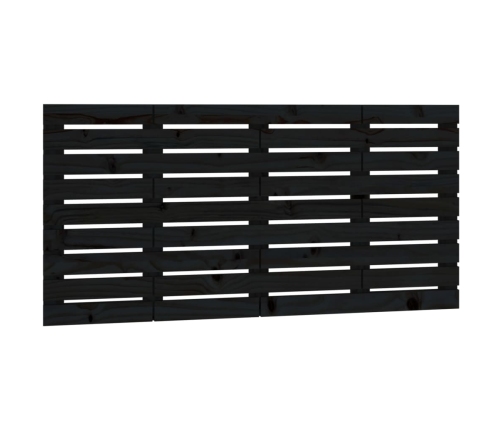 Cabecero de cama de pared madera maciza pino negro 141x3x63 cm