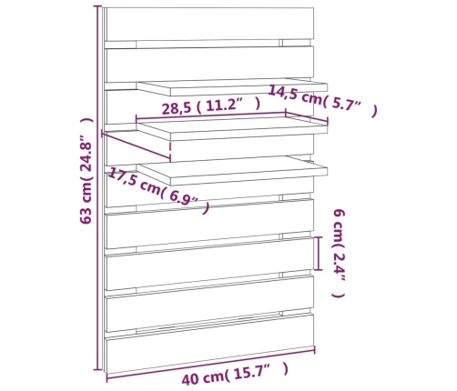 Estantes mesitas de pared 2 uds madera maciza de pino