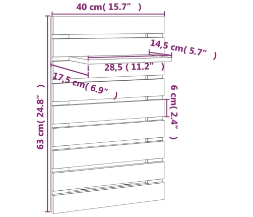 Estantes mesitas de pared 2 uds madera maciza de pino