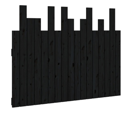 Cabecero de cama de pared madera maciza pino negro 108x3x80 cm