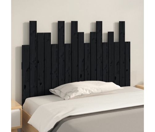 Cabecero de cama de pared madera maciza pino negro 108x3x80 cm