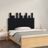 Cabecero de cama de pared madera maciza pino negro 108x3x80 cm