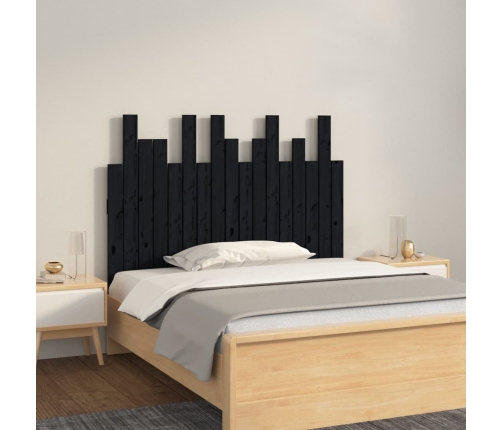 Cabecero de cama de pared madera maciza pino negro 108x3x80 cm