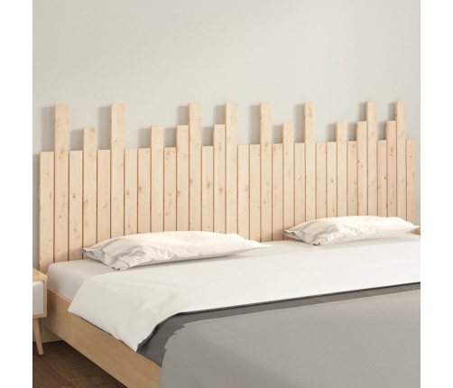 Cabecero de cama de pared madera maciza de pino 204x3x80 cm