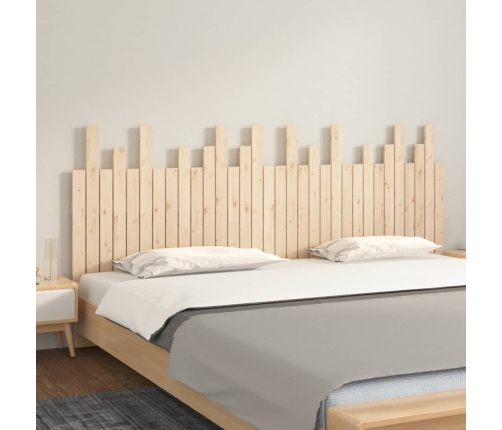 Cabecero de cama de pared madera maciza de pino 204x3x80 cm