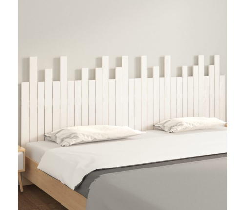 vidaXL Cabecero de cama de pared madera maciza pino blanco 204x3x80 cm