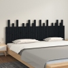 Cabecero de cama de pared madera maciza pino negro 204x3x80 cm