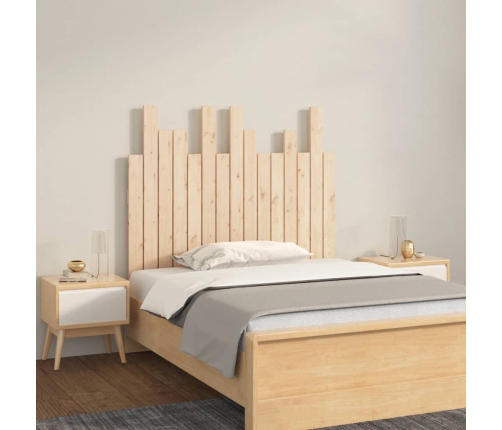 Cabecero de cama de pared madera maciza de pino 95,5x3x80 cm