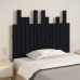 Cabecero de cama de pared madera maciza pino negro 95,5x3x80 cm