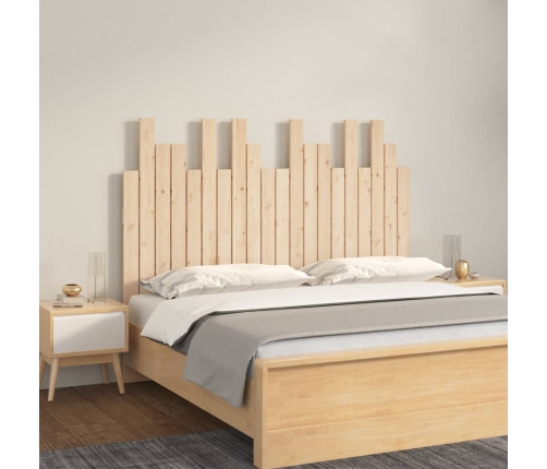 Cabecero de cama de pared madera maciza de pino 127,5x3x80 cm