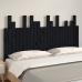 Cabecero de cama de pared madera maciza pino negro 146,5x3x80cm