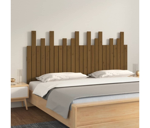 vidaXL Cabecero cama pared madera maciza pino marrón miel 159,5x3x80cm